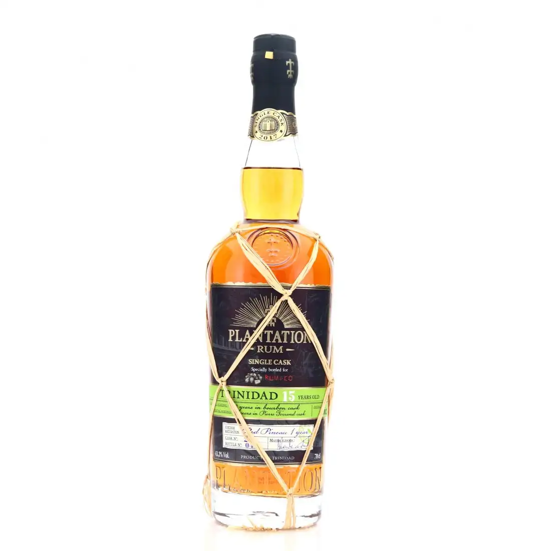 Image of the front of the bottle of the rum Plantation Trinidad Single Cask