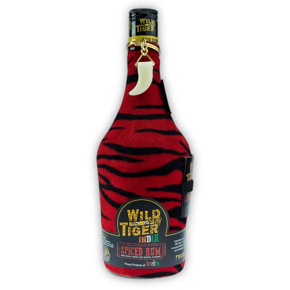 Image of the front of the bottle of the rumWild Tiger India Spiced Rum