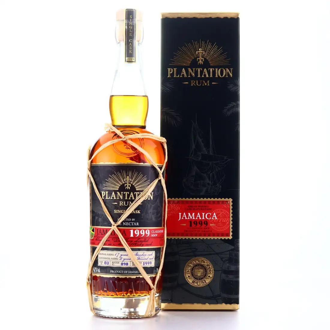 Image of the front of the bottle of the rum Plantation Jamaica Single Cask MMW