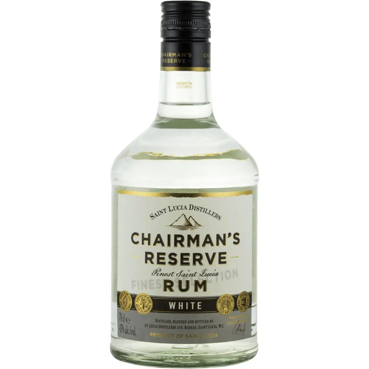Image of the front of the bottle of the rum Chairman’s Reserve White Label