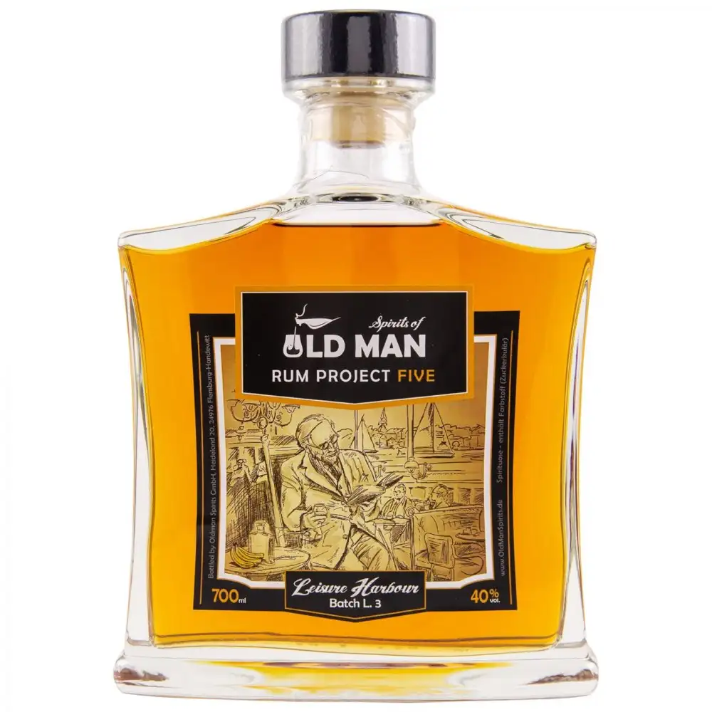 Image of the front of the bottle of the rum Spirits of Old Man Rum Project Five Leisure Harbour