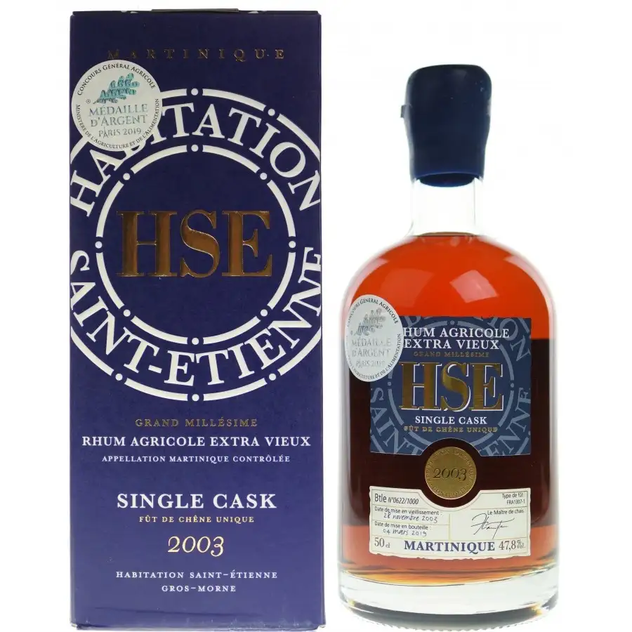 Image of the front of the bottle of the rumHSE Single Cask (MEB 2019)