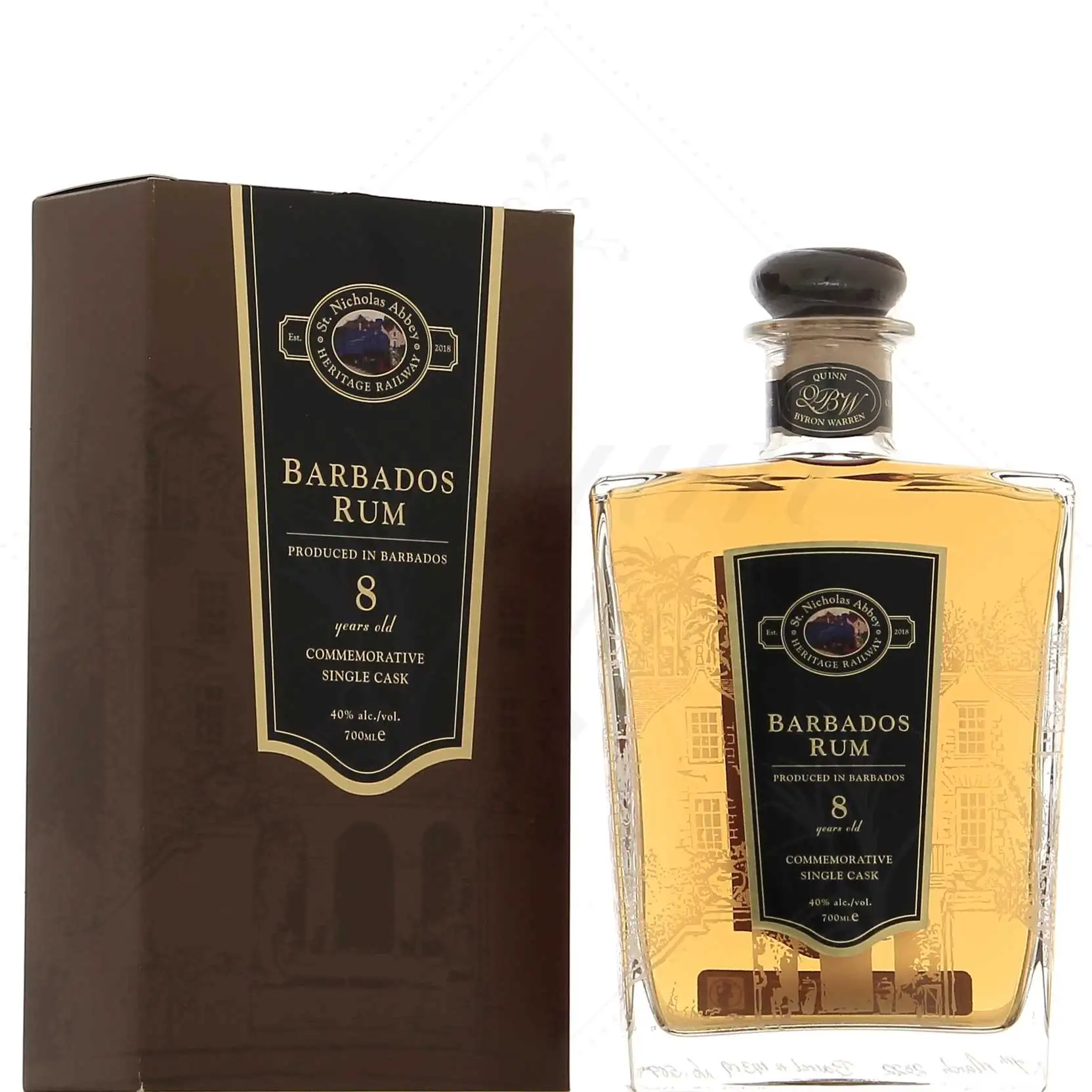 Image of the front of the bottle of the rum8 Years old