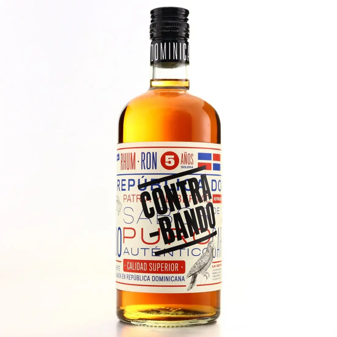 Image of the front of the bottle of the rum Contrabando