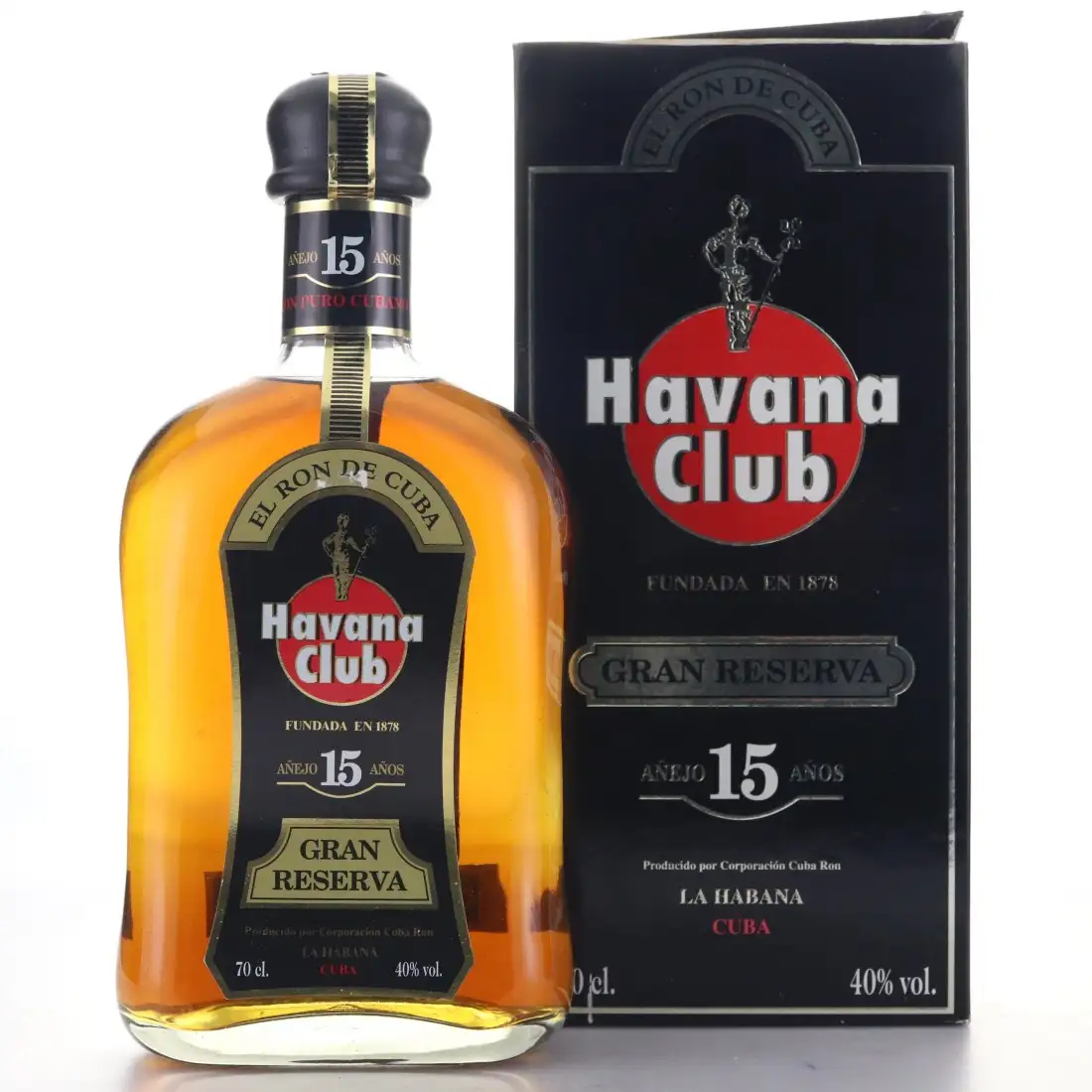 Image of the front of the bottle of the rum 15 Años Añejo Gran Reserva Vintage