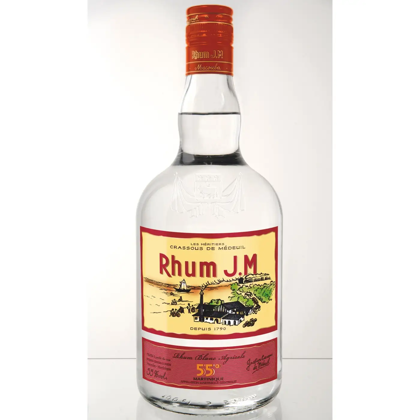 Image of the front of the bottle of the rum Blanc