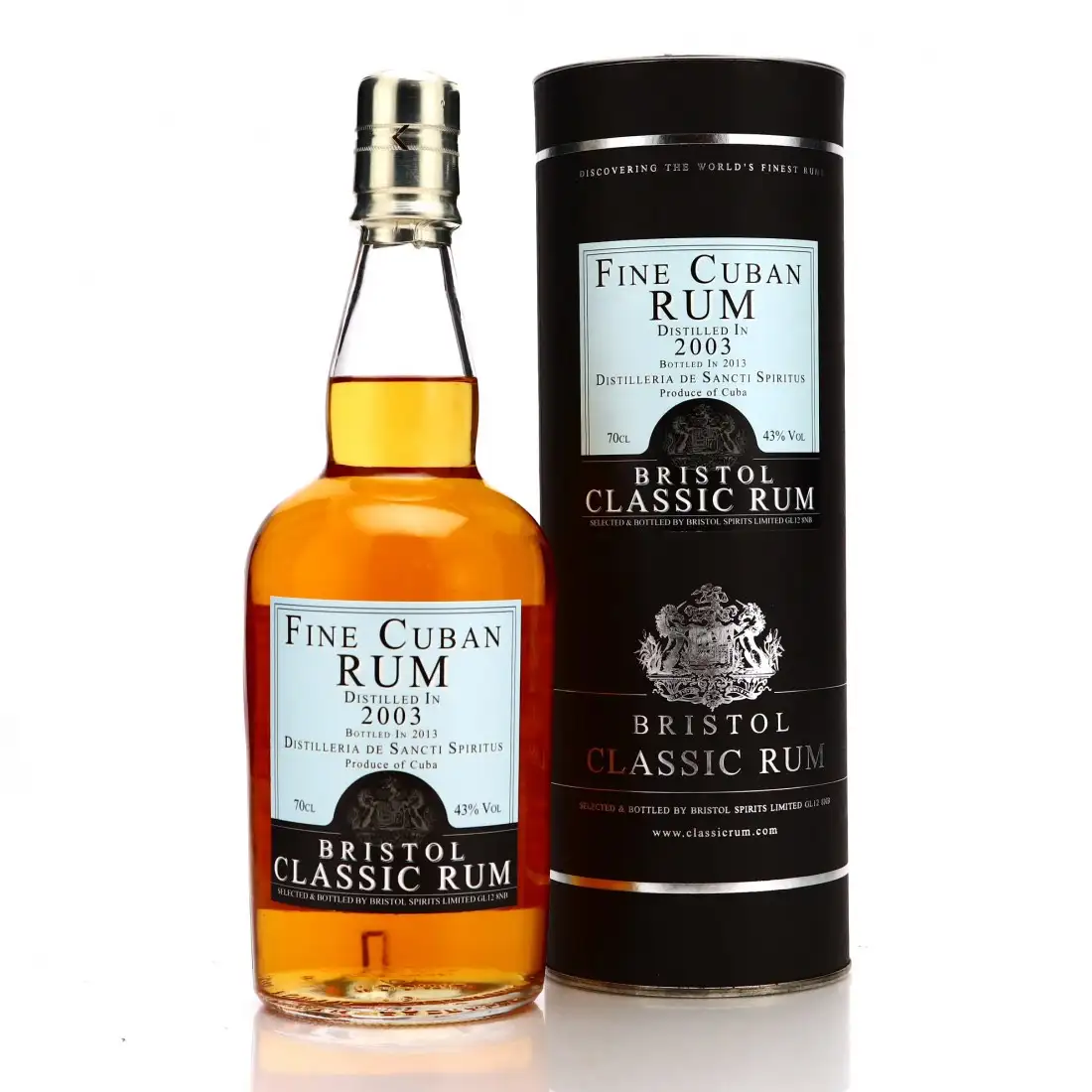 Image of the front of the bottle of the rum 2003