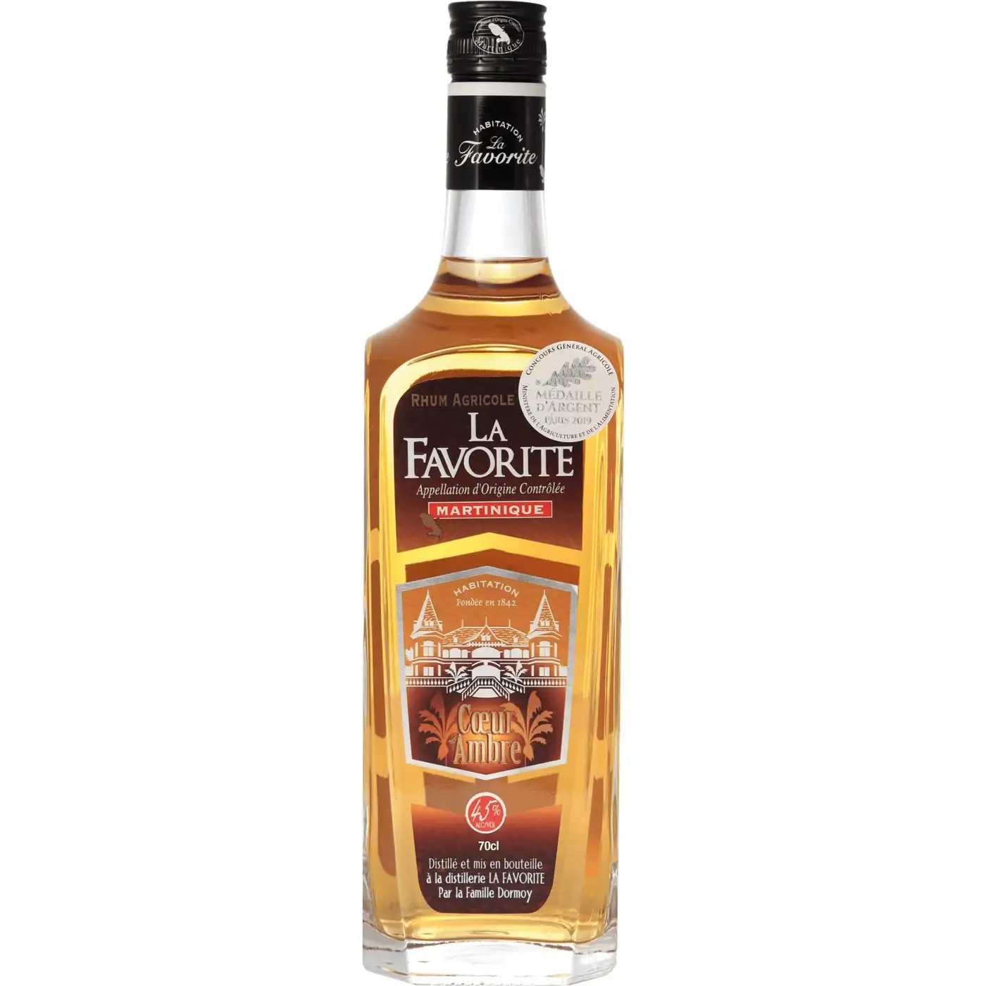 Image of the front of the bottle of the rumCoeur d’ambre