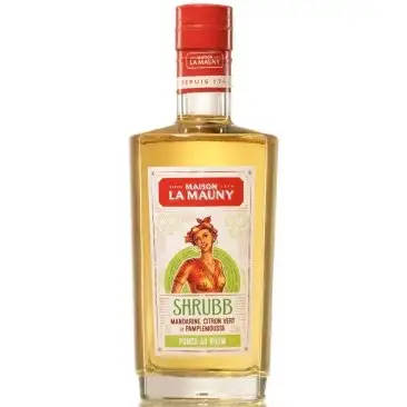 Image of the front of the bottle of the rum Shrubb Mandarine, Citron & Pamplemousse