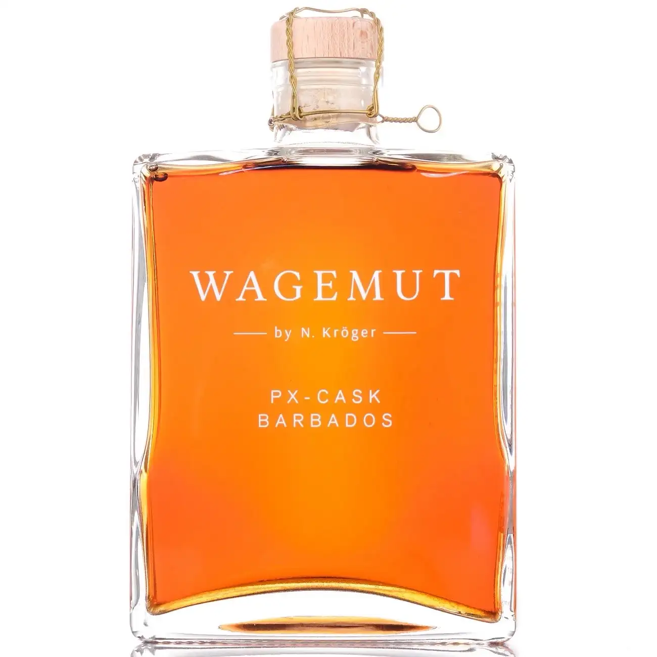 Image of the front of the bottle of the rum Wagemut PX-Cask