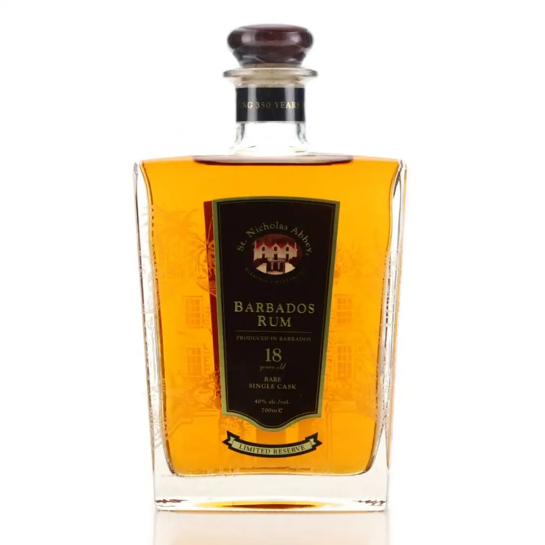 Image of the front of the bottle of the rum18 Years old