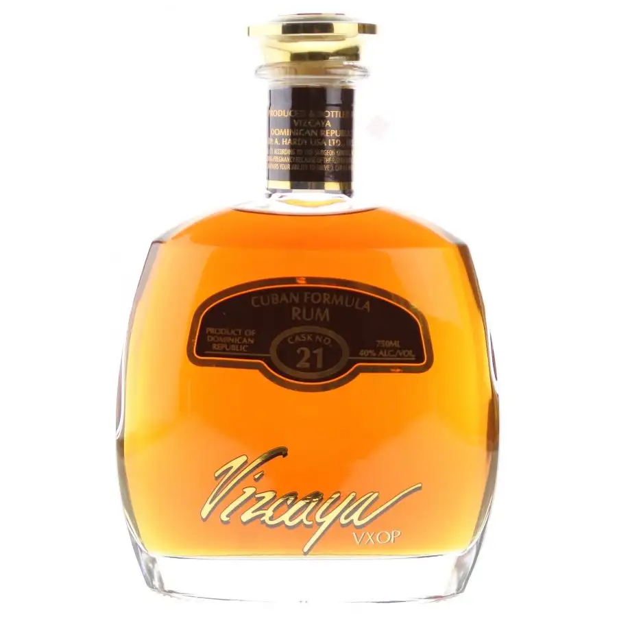 Image of the front of the bottle of the rum Vizcaya VXOP