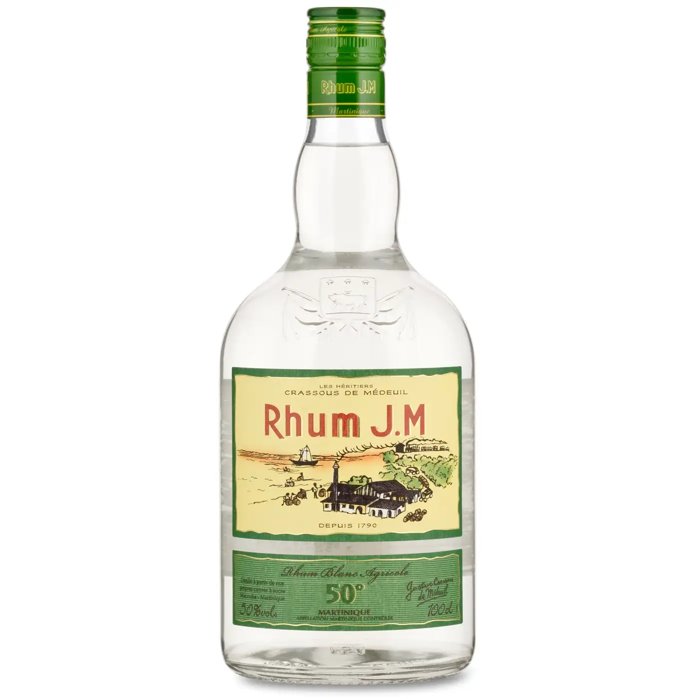 Image of the front of the bottle of the rum Blanc