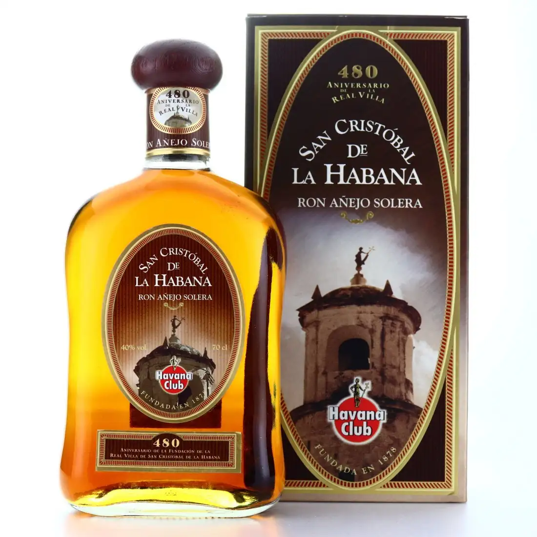 Image of the front of the bottle of the rum San Cristóbal de la Habana - 480 Aniversario