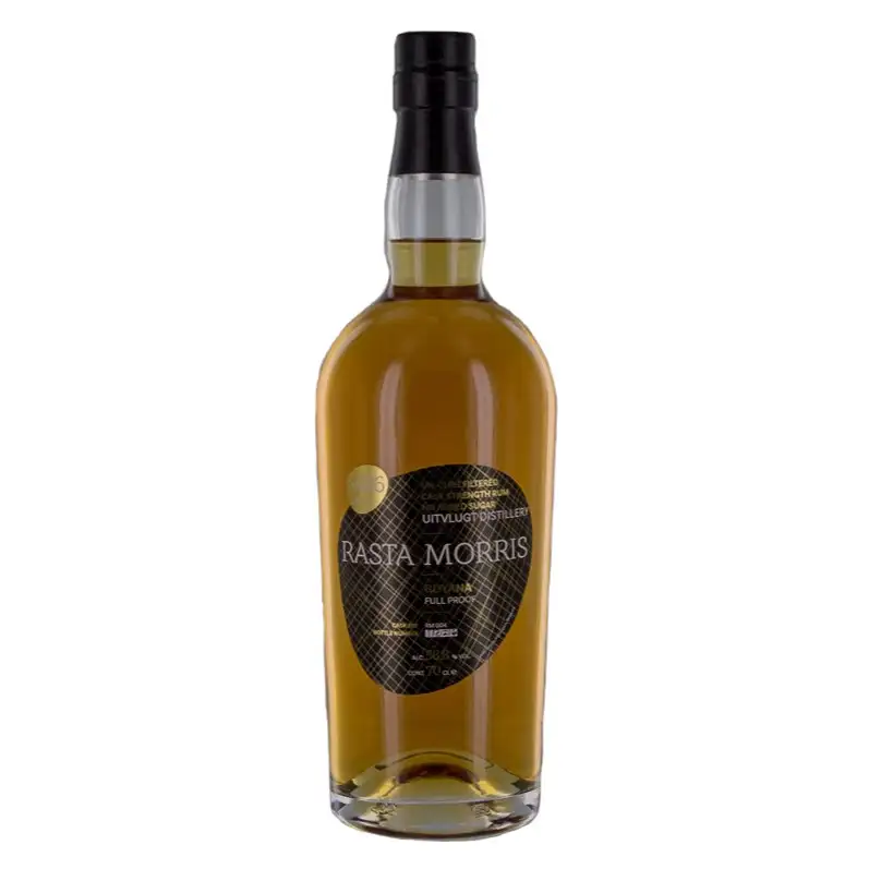 Image of the front of the bottle of the rum Rasta Morris