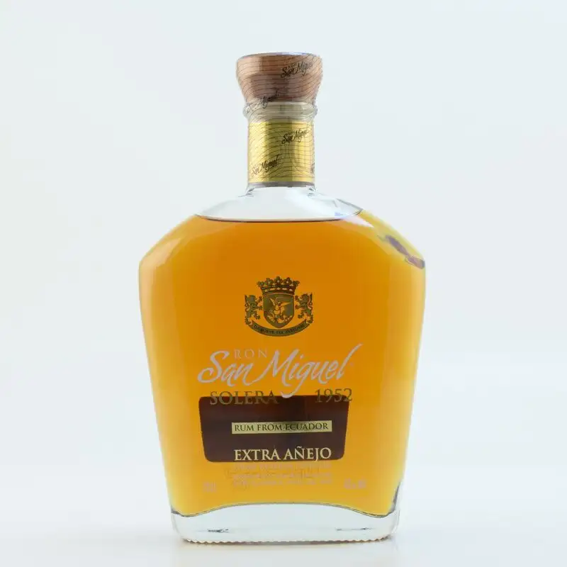Image of the front of the bottle of the rum Ron San Miguel Solera 1952 Añejo