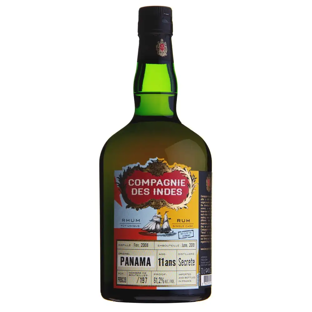 Image of the front of the bottle of the rum Panama (Bottled for Germany)