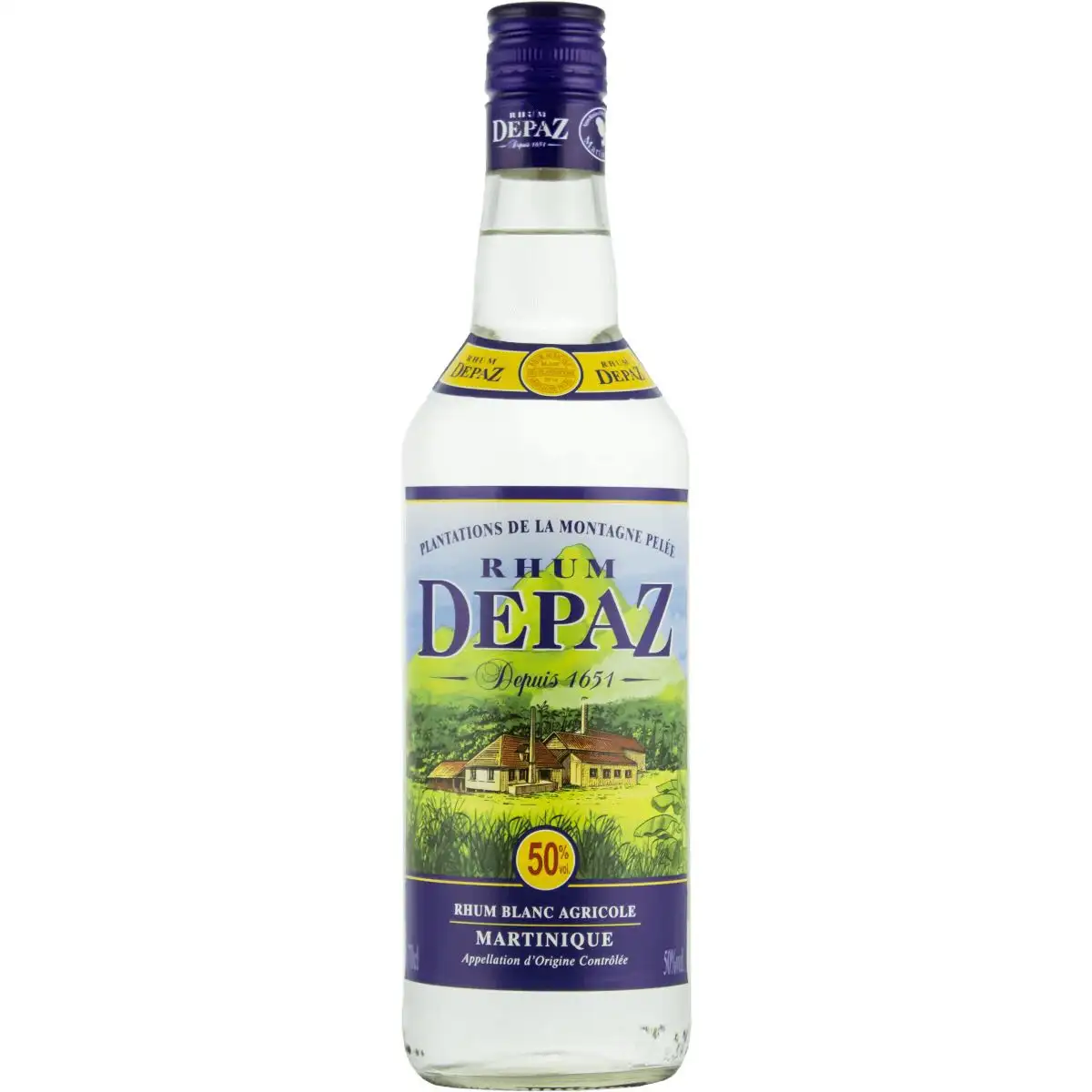 Image of the front of the bottle of the rum Blanc