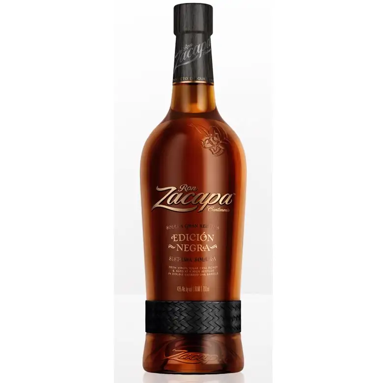 Image of the front of the bottle of the rumRon Zacapa Edición Negra