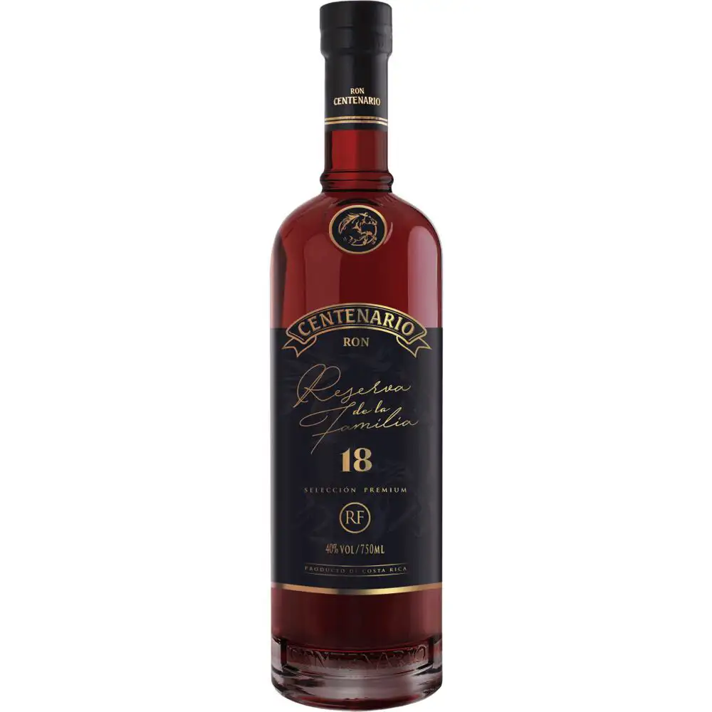 Image of the front of the bottle of the rum Centenario 18 Años Reserva de la Familia