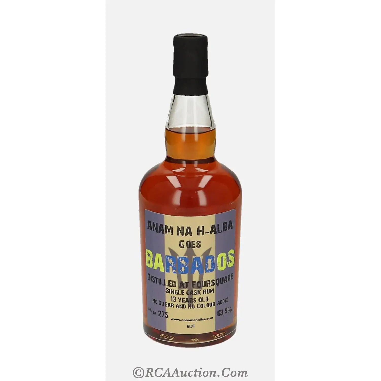 Image of the front of the bottle of the rum Barbados Single Cask Rum