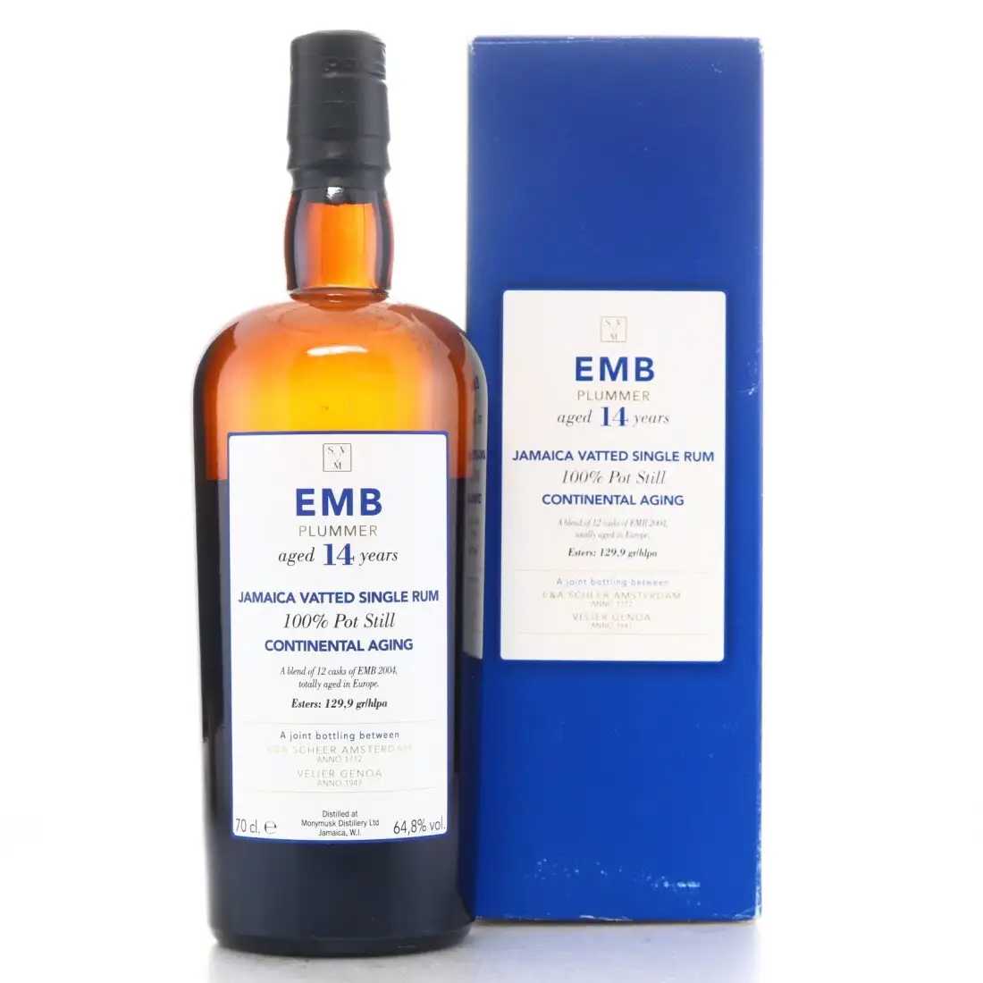 Image of the front of the bottle of the rumPlummer Continental Aging EMB