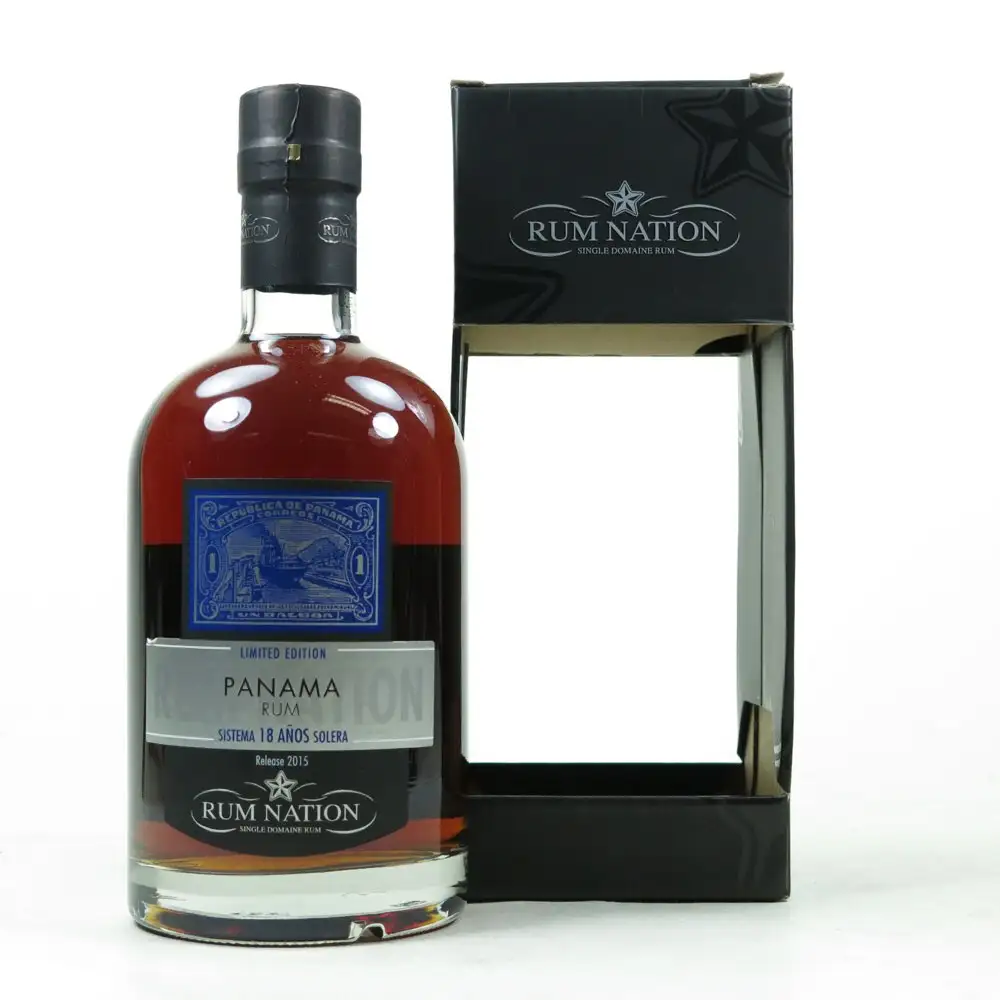 Image of the front of the bottle of the rum Panama Sistema Solera 18 Años 2016