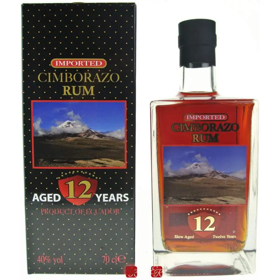 Image of the front of the bottle of the rum Cimborazo Rum 12