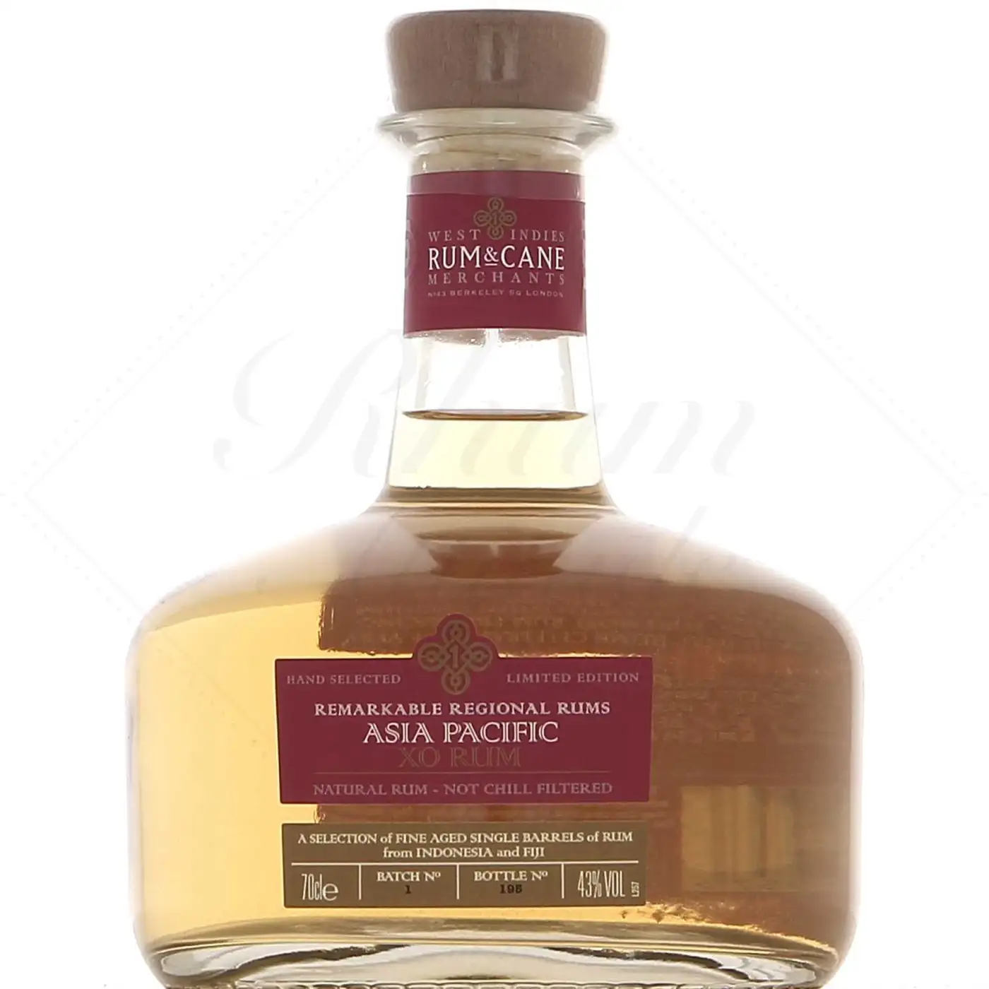 Image of the front of the bottle of the rum Rum & Cane Asia Pacific XO