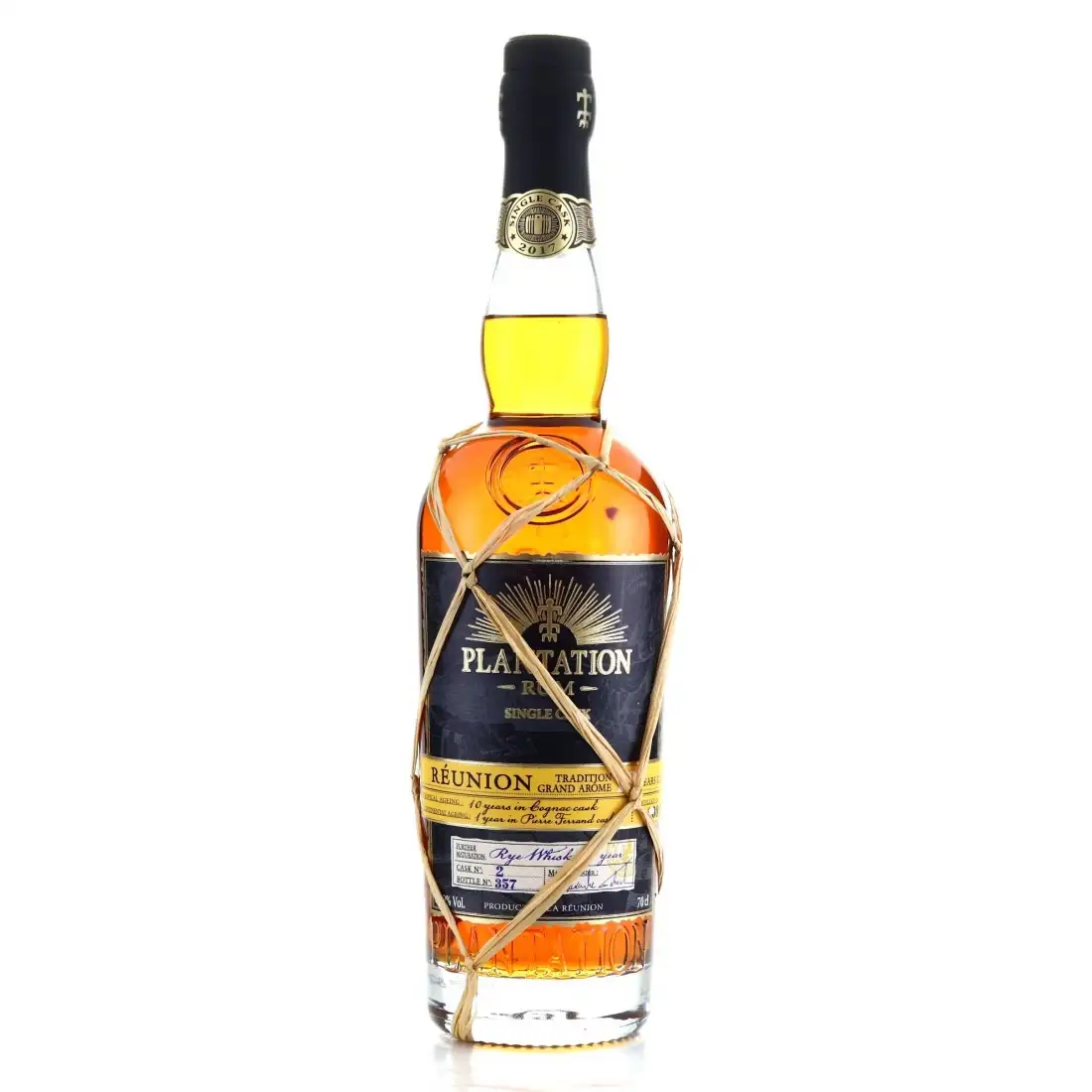 Image of the front of the bottle of the rum Plantation La Réunion Single Cask