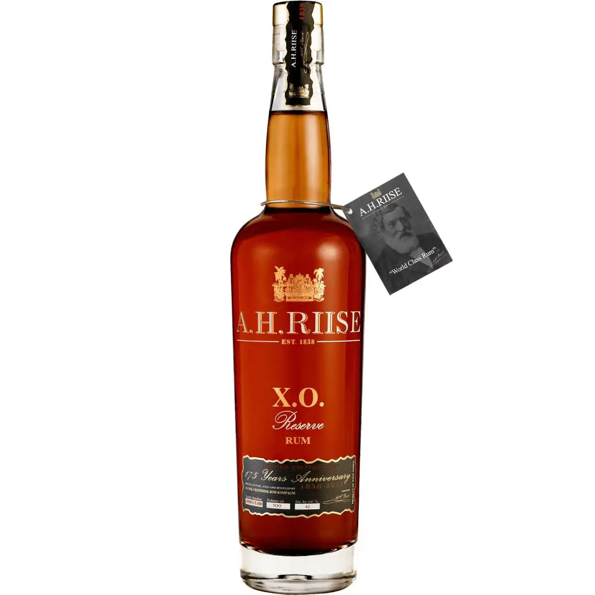 Image of the front of the bottle of the rum XO 175 Anniversary Rum