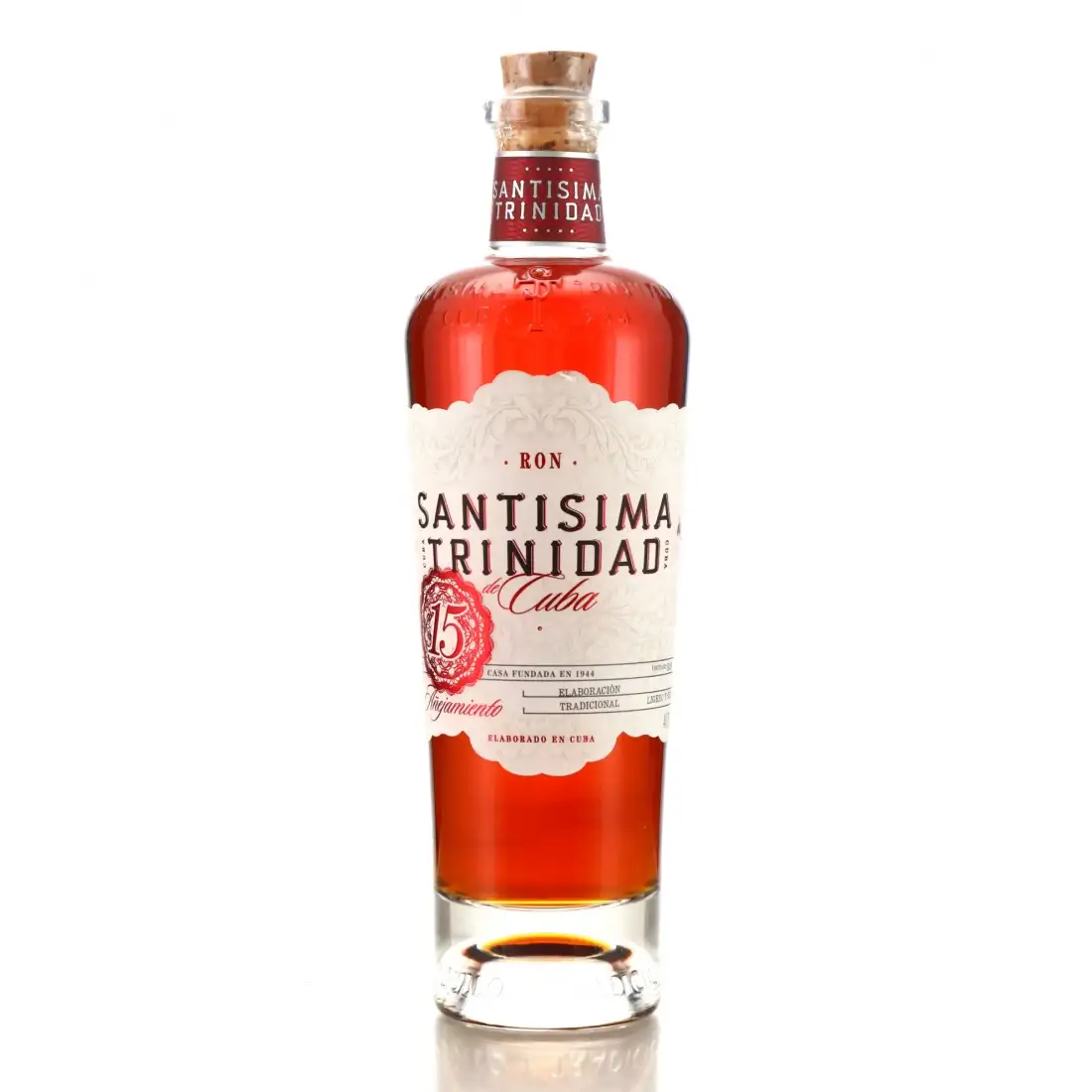 Image of the front of the bottle of the rum Santisima Trinidad 15YO