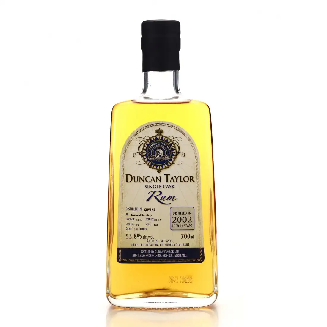 Image of the front of the bottle of the rum Duncan Taylor Diamond (Port Mourant) Single Cask Rum