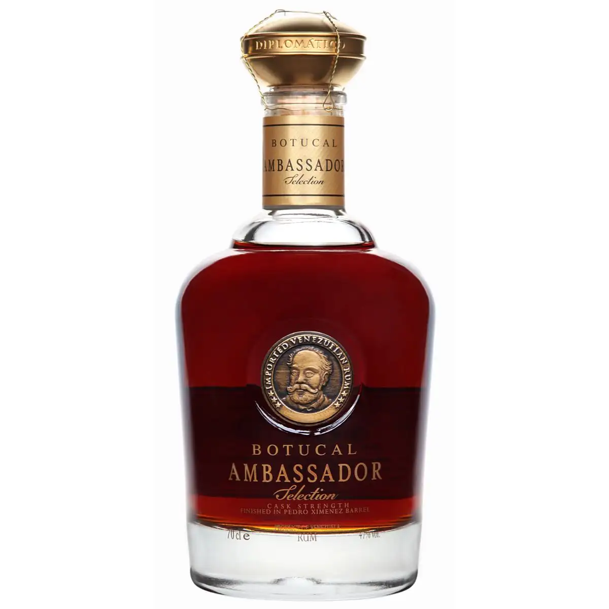 Image of the front of the bottle of the rum Diplomático / Botucal Ambassador Selection