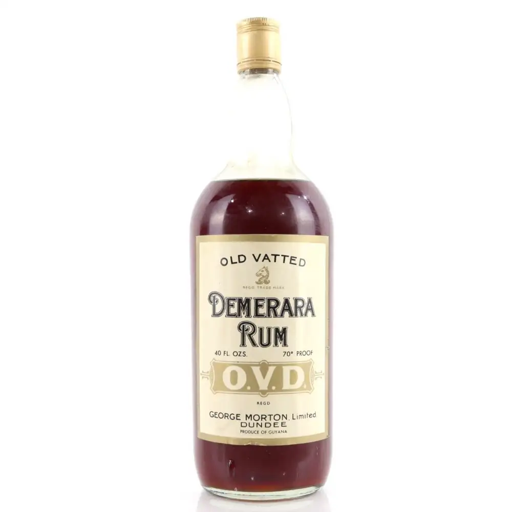Image of the front of the bottle of the rum O.V.D. Old Vatted Demerara