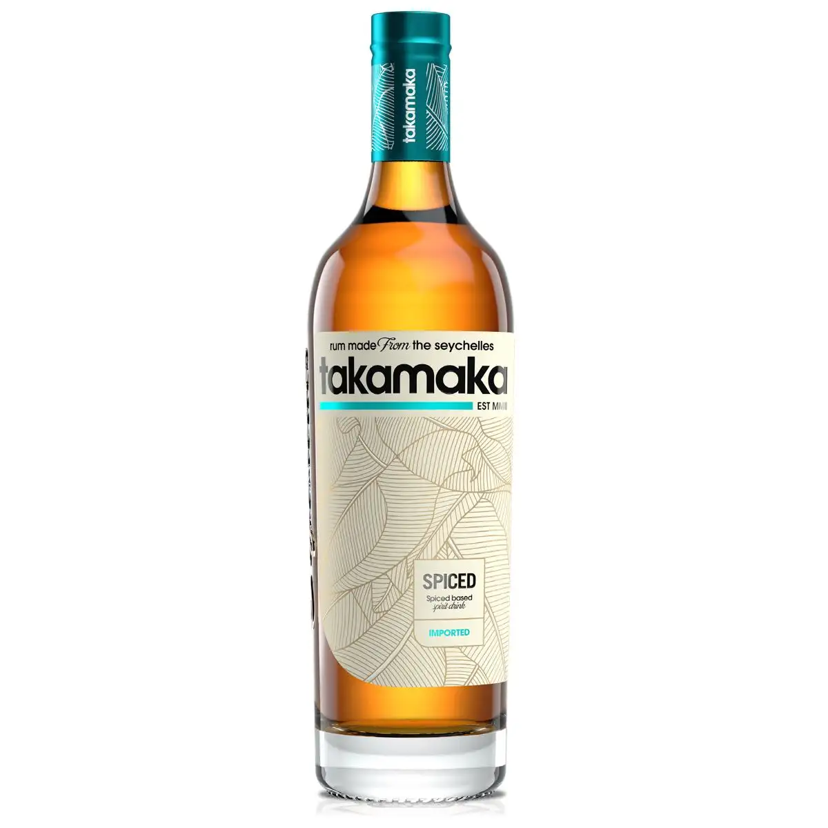 Image of the front of the bottle of the rum Takamaka Spiced Rum