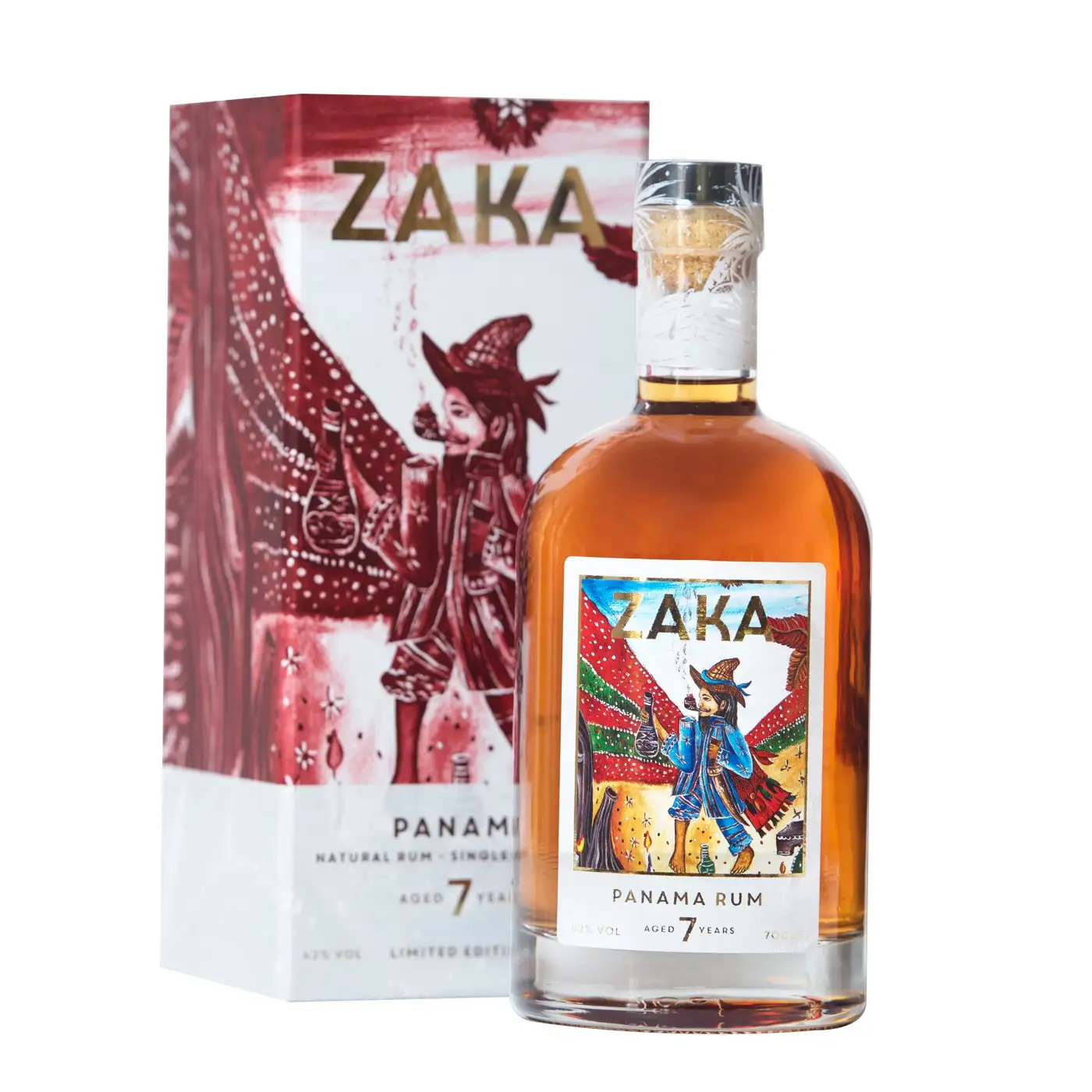 Image of the front of the bottle of the rumZaka Panama
