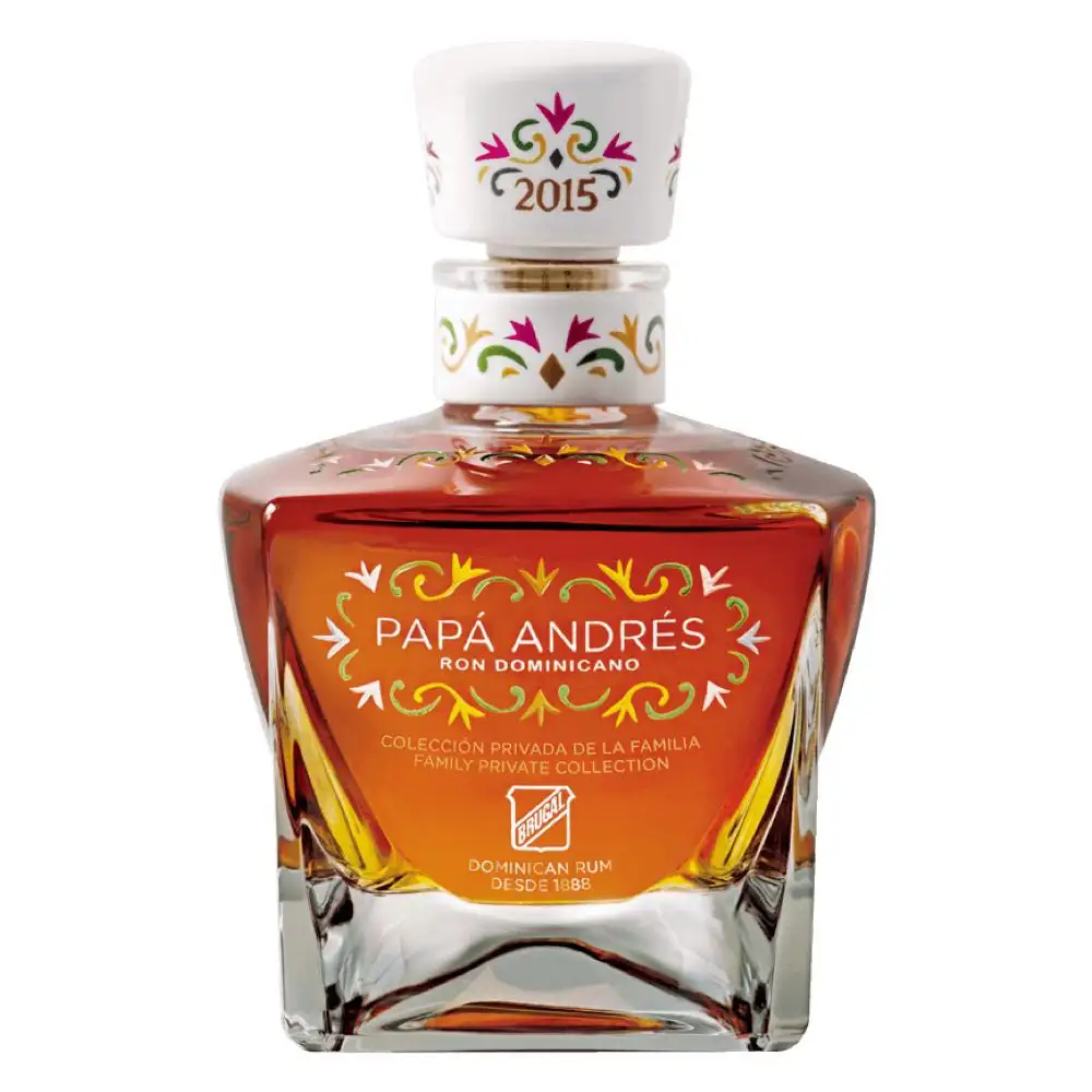 Image of the front of the bottle of the rum Papá Andrés (Collection 2015)