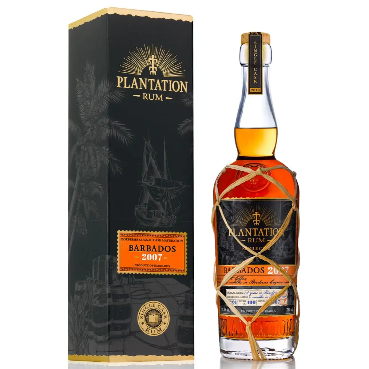 Image of the front of the bottle of the rum Plantation Barbados