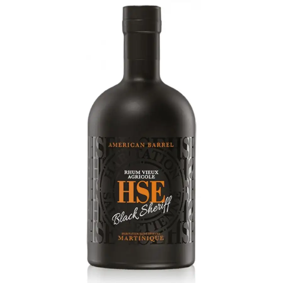 Image of the front of the bottle of the rum HSE Black Sheriff One Shot