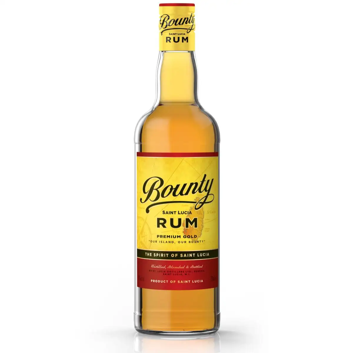 Image of the front of the bottle of the rumBounty Premium Gold