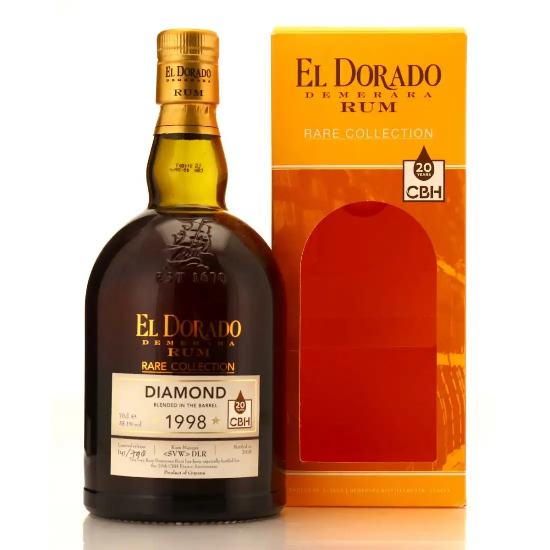 Image of the front of the bottle of the rum El Dorado Rare Collection <SVW>DLR