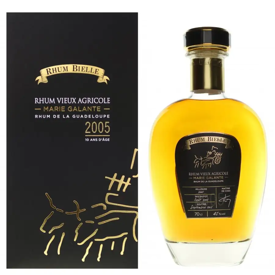 Image of the front of the bottle of the rum 2005