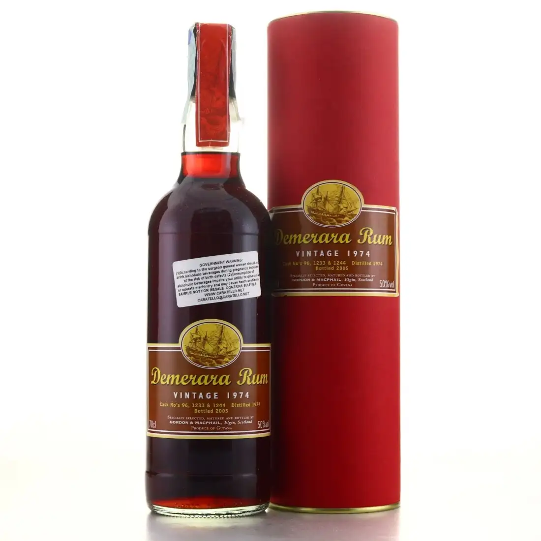 Image of the front of the bottle of the rum Demerara Rum