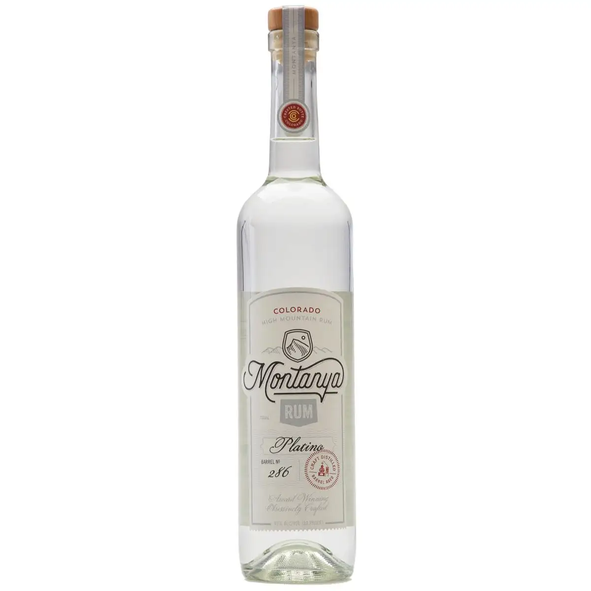 Image of the front of the bottle of the rum Platino