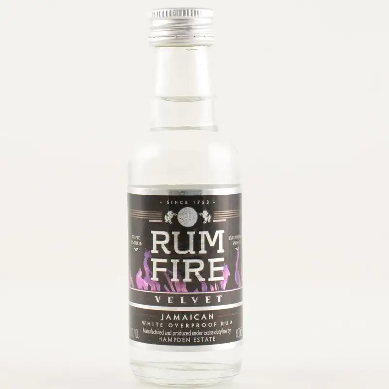 Image of the front of the bottle of the rum Rum Fire Velvet Overproof