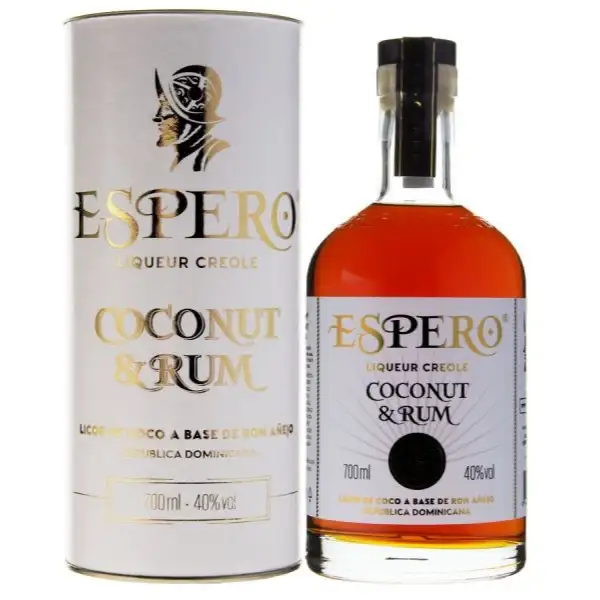 Image of the front of the bottle of the rum Ron Espero Liqueur Creole Coconut & Rum