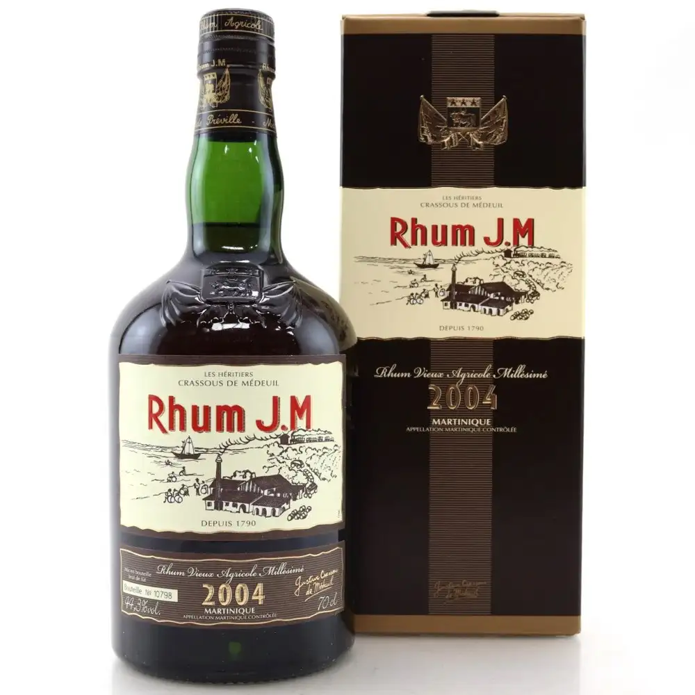 Image of the front of the bottle of the rum 2004