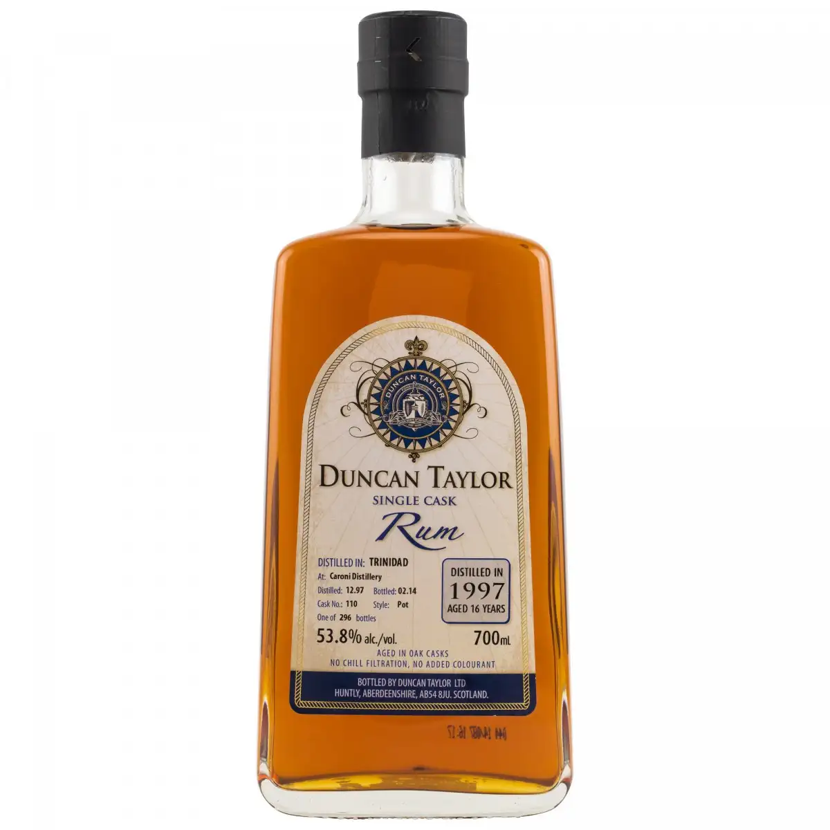 Image of the front of the bottle of the rum Single Cask Rum HTR