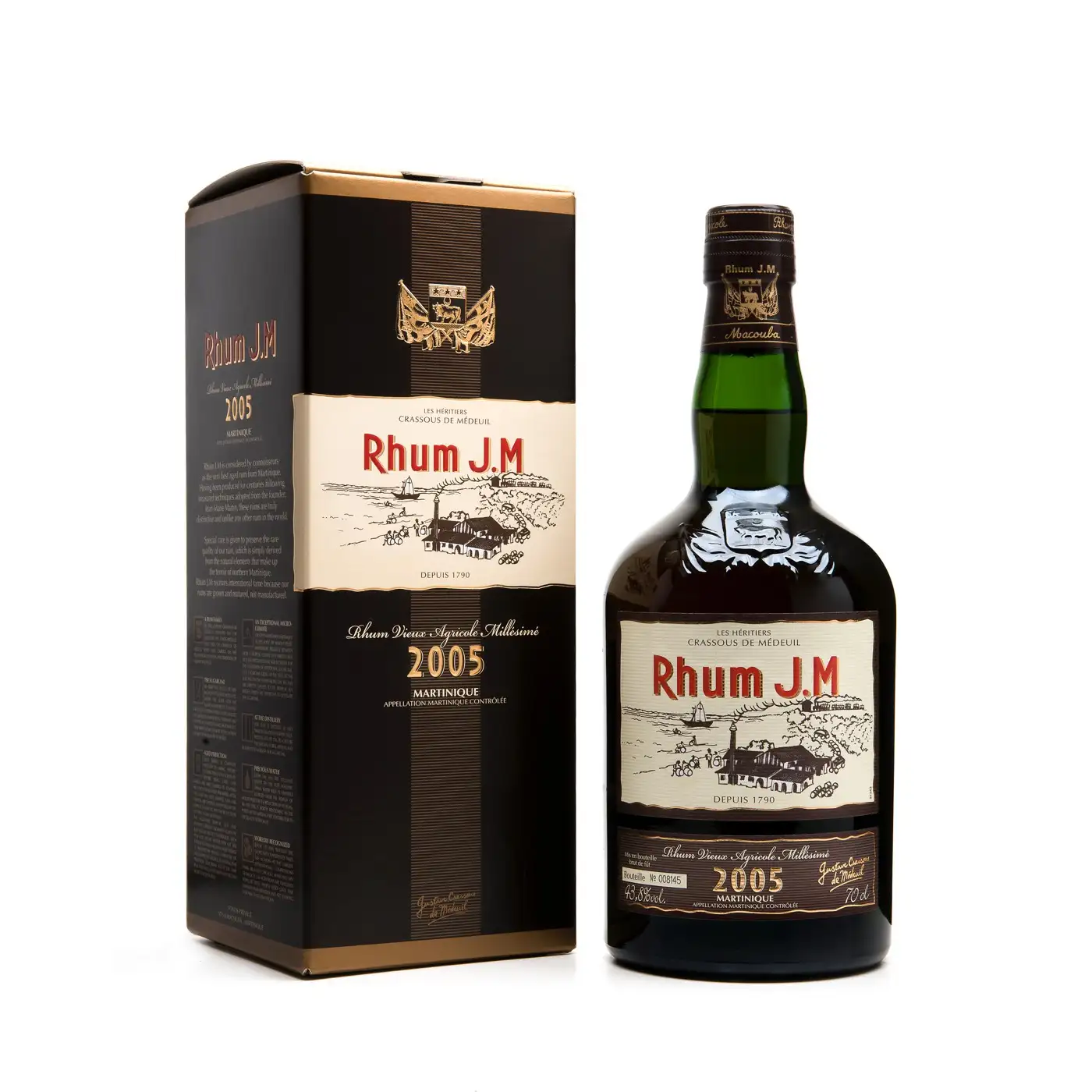 Image of the front of the bottle of the rum 2005